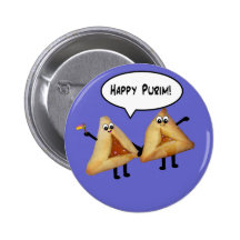 Cute Happy Purim Hamantaschen Pinback Buttons
