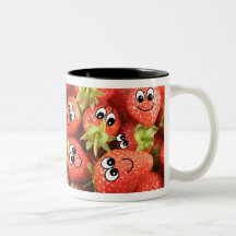 Cute Happy Strawberries Mugs