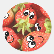 Cute Happy Strawberries Sticker