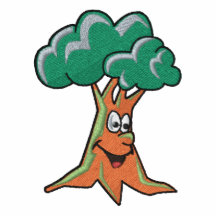 Cute Happy Tree Chest Embroidered Polo Shirts