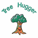 Cute Happy Tree  Tree Hugger embroidered shirts