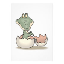 cute hatching baby alligator personalized announcements