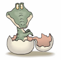 cute hatching baby alligator cut out
