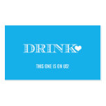 Cute Heart Blue Wedding Drink Ticket Business Cards