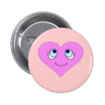 Cute Heart Face Pinback Buttons
