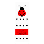 Cute Heart Ladybug Bookmark Business Cards