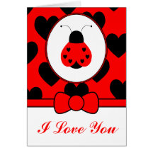 Cute Heart Ladybug Card