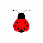 Cute Heart Ladybug Ornament Photo Sculptures