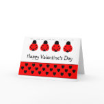 Cute Heart Ladybug Valentine Greeting Card