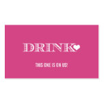 Cute Heart Pink Wedding Drink Ticket Business Card Templates