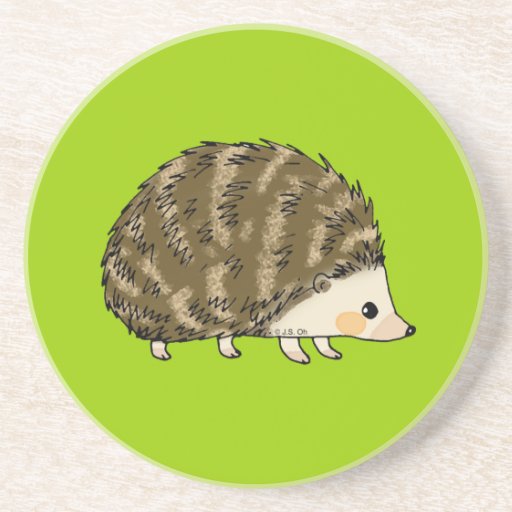 Cute hedgehog beverage coasters