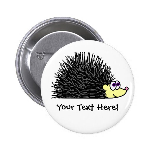 Cute Hedgehog Button - Customisable!