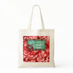 Cute Hibiscus Beach Bag Red Turquoise Blue