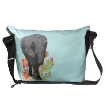 Cute Hippie Elephant Messenger Bags