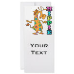 cute hippie flowers giraffe cartoon character rack cards