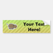 Cute Hippo; Colourful Bumper Stickers