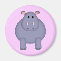 Cute Hippo Refrigerator Magnet