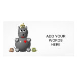 Cute Hippo with Hamsters! photo cards