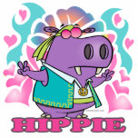 cute hippy hippie hippo cartoon with text photo sculptures