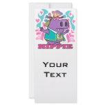 cute hippy hippie hippo cartoon with text rack cards