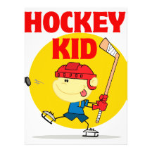 cute hockey kid cartoon character personalised announcements