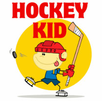 cute hockey kid cartoon character acrylic cut outs