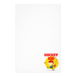 cute hockey kid cartoon character personalized stationery