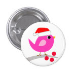 Cute Holiday Bird Pinback Button