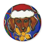 Cute Holiday Dachshund Fridge Magnet