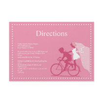 Cute Honeysuckle Bicycle Couple Direction Card Invitation