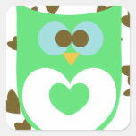 Cute Hoot Owl with Hearts Stickers