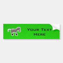 Cute Horse; Green Bumper Stickers