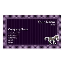 Cute Horse; Purple Business Card Template
