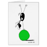 Cute Horse with Ball Cartoon Card