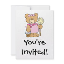 Cute House Cleaning Bear Custom Announcements