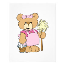 Cute House Cleaning Bear Personalized Announcement