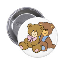Cute Hugging Friends Bears Pinback Button