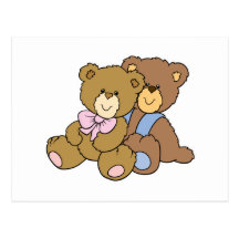 Cute Hugging Friends Bears Post Cards