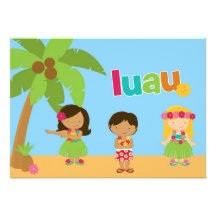 CUTE Hula Birthday Party Invitation