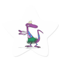 cute hula dancing gecko lizard cartoon stickers