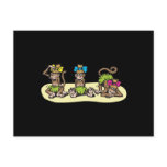 cute hula girl monkeys postcards