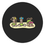 cute hula girl monkeys stickers