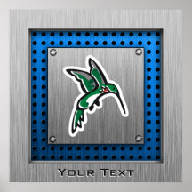 Cute Hummingbird; Metal-look Posters