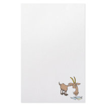 cute hungry goat cartoon custom stationery