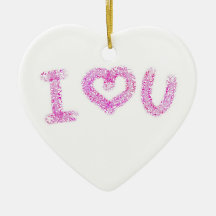 Cute I Heart You  Valentine Heart Ornament