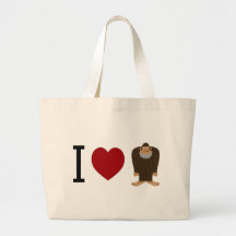 CUTE! I LOVE <3 BIGFOOT design - Finding Bigfoot Bag