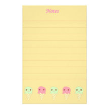 Cute Ice Creams Orange Stationery
