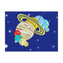 Cute Illustration of the Solar System on Cards postcards
