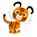 Cute Inquisitive Cartoon Tiger Women T-Shirt