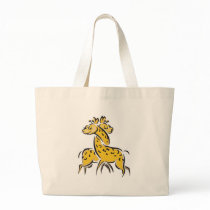 cute intertwined giraffes tote bag